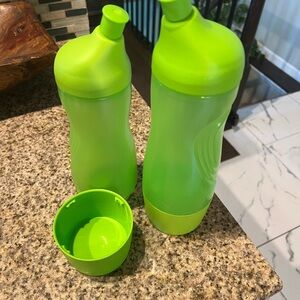 Green Water Bottles with Lids
